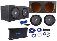 2 Kicker 43CWR152 COMPR15 3200W 15" Subwoofers+Sealed Box+Mono Amplifier+Amp Kit