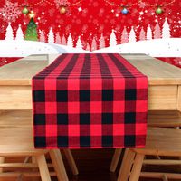 Acrabros -Buffalo-Check-Table-Runner -14X108 Inches Plaid Table Runners for Thanksgiving Christmas Family Dinners or Gatherings, Indoor or Outdoor Parties, Everyday Use,Black Red Plaid