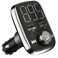 HiGoing Bluetooth FM Transmitter, Wireless Car Radio Adapter Receiver Hands-Free Calling, Dual USB Charger with 5 V/3.4 A Output, U-Disk/TF Card/AUX MP3 Player Car Kit