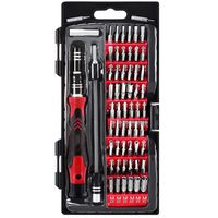 KeeKit Precision Screwdriver Set, 60 in 1 Magnetic Repair Tool Kit, Professional Screwdriver Kit with 56 Bits for iPhone, Tablet, PC, Smartphones, iPods, Game Console, PS4, Watches, etc - Red