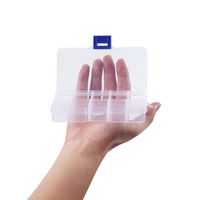 Snowkingdom Transparent Plastic Grid Box Storage Organizer for Display Collection with Adjustable Dividers - 10 Clear Grids - 5.2"x2.8"x0.9"