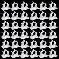 40 Pcs White Cable Clips, Viaky Under Desk Cable Organizer Adjustable Wire Clamps Strong Adhesive Cord Holders Management, Self Adhesive, Easy to Use