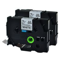 GREENCYCLE 2PK Extra Strength Adhesive Black on White Label Tape Compatible for Brother TZE-S241 TZ-S241 TZeS241,3/4 Inch,PT-D400 Labeling Maker