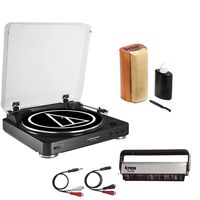 Audio-Technica AT-LP60USB Turntable w/Knox Vinyl Brush Cleaner and Cleaning Kit