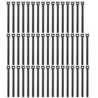 Pasow 50pcs Reusable Fastening Adjustable Cable Ties Wire Management (8 Inch, Black)
