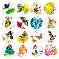 Aligle 16pcs Beautiful Glass Refrigerator Magnets Insect Fridge stickers Funny for Office Cabinets Whiteboards Decorative Photo Abstract Butterfly