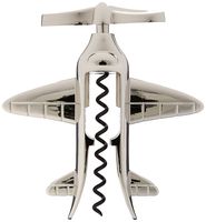Le'raze Airplane Wine Bottle Cork Screw Bottle Opener, Aviation Corkscrew Barware, Plane Pull Cork Tool, Ideal For Flying Bartender, Hosting, Pilot Gift, Party Favor, Silver Chrome Bar Decor