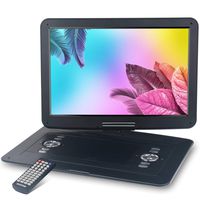 WONNIE 17.9'' Portable DVD/CD Player with 15.4" Large Swivel Screen, 1366x768 HD LCD TFT, Built-in 5000mAH Rechargeable Battery, Resume Play, USB/SD Card/ AV in &Out , Regions Free, Stereo Sound