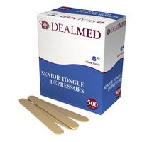 Dealmed 6" Senior Tongue Depressors, Non-Sterile, 500 Count
