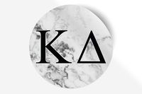 Kappa Delta Sticker Greek Sorority Decal for Car, Laptop, Windows, Officially Licensed Product, Monogram Design 5" x 5" - White Marble