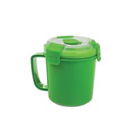 SnapLock by Progressive Soup To-Go Container - Green, SNL-1003G Easy-To-Open, Cool Touch Handle Leak-Proof Silicone Seal, Snap-Off Lid, Stackable, BPA FREE