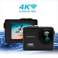 4K Action Camera, Waterproof WiFi Sports Camera Full HD 4K 25FPS 2.7K 30fps 1080P 60fps Video Camera 16MP/12MP/8MP Photo, 150 Wide Angle Lens Includes Mountings Kits (Black)