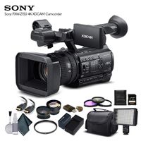 Sony PXW-Z150 4K XDCAM Camcorder (PXW-Z150) with 64GB Memory Card, Extra Battery and Charger, UV Filter, LED Light, Case, Telephoto Lens, Wide Angle Lens, and More - Advanced Bundle