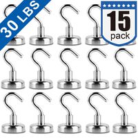 30LBS Magnetic Hooks for Home, Kitchen, Workplace, Office and Garage, Pack of 15