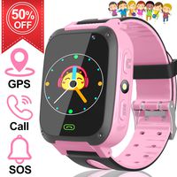 AMENON [New Version] Smart Watch for Kids GPS Tracker/Free SIM Card/Two-Way Call SOS Anti-Lost Games Camera/Child Watch for Boy Girl Toddler 3-12 Years Old/Kids Wrist Watch for Xmas Holiday Toys Gifts