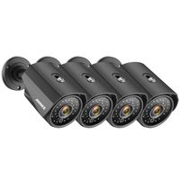 ANNKE 4 Packed 960P 1.30 Megapixels Super Day Night Vision Home Security Camera System, Weatherproof, Fixed Indoor & Outdoor Bullet CCTV Camera, Metal Casing Vandal Proof( )(Renewed)