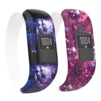 MoKo Band Vivofit JR, [2 Pack] Soft Silicone Printing Pattern Unadjustable Replacement Strap Vivofit JR/Vivofit JR 2 / Vivofit 3 Wristband, Small Size - Colorful A