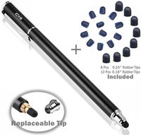Bargains Depot 2-in-1 Stylus Touch Screen Pen for iPhone, Ipad, iPod, Tablet, Galaxy and More with 20Pcs Rubber Tips-Black