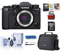 Fujifilm X-T3 4K Mirrorless Digital Camera, Black (Body Only), Bundle with Lowepro Camera Bag, 32GB SD Card, Corel Mac Software Kit, ProOptic Cleaning Kit, Card Reader, Cap Tether
