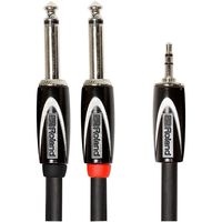 Roland 15ft Interconnect Y Cable, 3.5mm TRS - Dual 1/4", Black series (RCC-15-3528)