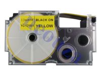 Compatible for Casio EZ-Label Tape 12mm Black on Yellow XR-12YWS Label IT!
