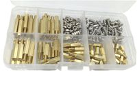 HVAZI 210pcs M3 Male Female Brass Spacer Standoff/Stainless Steel Screw/Nut Assortment Kit