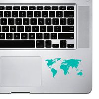 StickAny Palm Series World Map Simple Sticker for MacBook Pro, Chromebook, and Laptops (Turquoise)