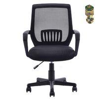 COSTWAY Modern Ergonomic Mid-Back Mesh Computer Office Chair by SpiritOne + Gift Coconut Shell Massage Ball