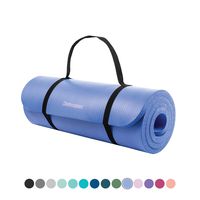 Retrospec Solana Yoga Mat 1" Thick w/Nylon Strap for Men & Women - Non Slip Excercise Mat for Yoga, Periwinkle, 1 inch