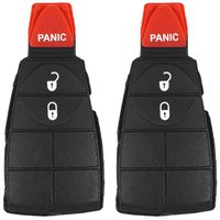 qualitykeylessplus Two Replacement 3 Button Rubber Pads for Chrysler Dodge Jeep Fobik Remotes with Free KEYTAG