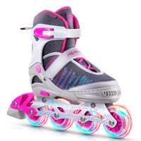 PAPAISON Girls and Boys Adjustable Inline Skates with Light up Wheels, Roller Blades for Kids and Youth, Women Ladies
