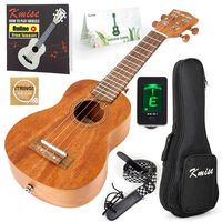 Soprano Ukulele Beginner Ukelele Start Kit Mahogany 21 Inch Hawaiian Uke (Gig Bag Tuner Strap String Instruction Booklet)