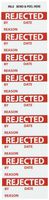 NMC INL8 Inspection Label, Legend"Rejected", 2-1/4 Length x 1" Height, Pressure Sensitive Vinyl, Red on White (Pack of 27)