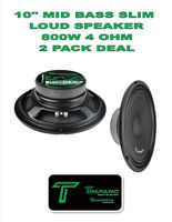 (2) Timpano TPT-MB10 Slim 10" 4 Ohm 800W Mid Bass Loudspeaker 1 Pair