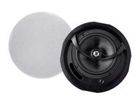 Monoprice Alpha 2-Way Ceiling Speakers - 6.5 Inch (Pair) Carbon Fiber, Paintable Magnetic Grille, Louder with Less Power