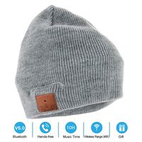Neraon Newest Bluetooth 5.0 Wireless Bluetooth Beanie with Detachable HD Stereo Speakers & Mic, Bluetooth Headphones Beanie Music Hats for Outdoor Sports(Grey White)