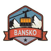 2 x 10cm Cool Bansko Bulgaria Ski Vinyl Stickers - Sticker Laptop Luggage #19513 (10cm Wide)