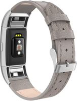 SWEES Bands Compatible for Fitbit Charge 2 Leather Small (5.6" - 7.5"), Genuine Leather Replacement Wristband Metal Connectors Women, Black, Beige, Brown, Grey, Rose Gold, Blue