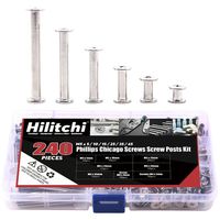 Hilitchi 120-Sets M5 x 5/10 / 15/25 / 35/45 Phillips Chicago Screw Posts Binding Screws Assortment Kit for Scrapbook Photo Albums Binding, Leather Repair