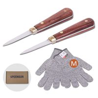 Oyster Shucking Knife,Oyster Knife,SPEENSUN oyster shucker Not Easy To Break And Bend,More Secure With Oyster Shucking Knife Glove (2 Knife And 1Glove M), best oyster shucking set