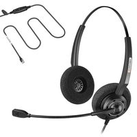 Arama Office Phone Headset Binaural w/Noise Canceling Mic for Polycom Mitel Avaya Aastra Adtran Alcatel Lucent Allworx AltiGen Comdial Digium Gigaset InterTel MiVoice Plantronics