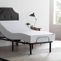 LUCID L100 Adjustable Bed Base Steel Frame - 5 Minute Assembly - Head and Foot Incline -  Wired Remote Control - Twin XL