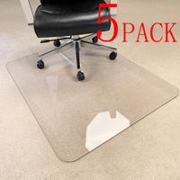 5Pack Crystal Clear 1/5" Thick 47" x 35" Heavy Duty Hard Chair Mat, Can be Used on Carpet or Hard Floor