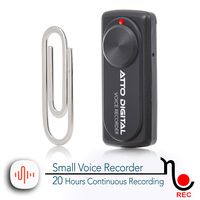 Small Voice Recorder with 20 Hours Battery Life | Ideal for Lectures, Meetings or Interviews | 141 Hours Capacity on 8GB | nanoREC by aTTo Digital