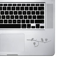 StickAny Palm Series Three Birds Two Flowers Sticker for MacBook Pro, Chromebook, and Laptops (Silver)
