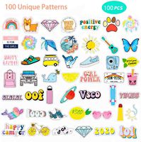 100PCS Cute VSCO Laptop Stickers - Waterproof Vinyl Stickers for Hydro Flask Water Bottle, Skateboard, Cool Aesthetic Funny Sticker Pack for Teen Girls and Boys