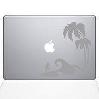 The Decal Guru Surfer Paradise Decal Vinyl Sticker, 12" MacBook, Silver (1450-MAC-12M-S)