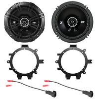 2X Kicker DSC6504 6.5" 240 Watt 2-Way 4-Ohm Car Audio Coaxial Speakers with Enrock Speaker Mounting Brackets and Wire Harness for Select 1996-2009 GM Full Size SUV Car Vehicles