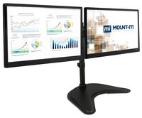 Mount-It! Free Standing Dual Monitor Stand | Double Monitor Desk Mount | Fits Two x 19 20 21 22 23 24 27 Inch Computer Screens | 2 Heavy Duty Height Adjustable Arms | VESA Compatible 75 100