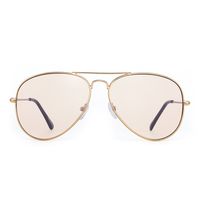 JIM HALO Aviator Computer Glasses Blue Light Blocking Glasses for Men Women Reduce Eye Strain (Gold/Brown)